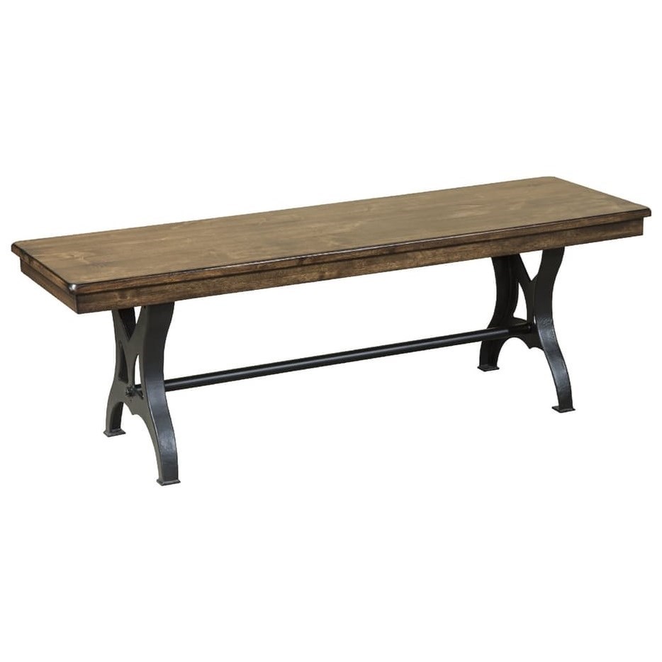 Intercon The District DT CH 5417B CCR RTA 54 Backless Wood and Metal Industrial Dining Bench Arwood s Furniture Bench Dining Benches
